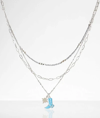 Tiered Cowboy Boot Necklace