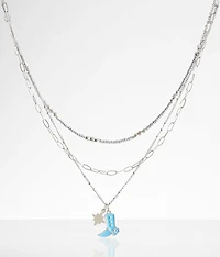 Tiered Cowboy Boot Necklace