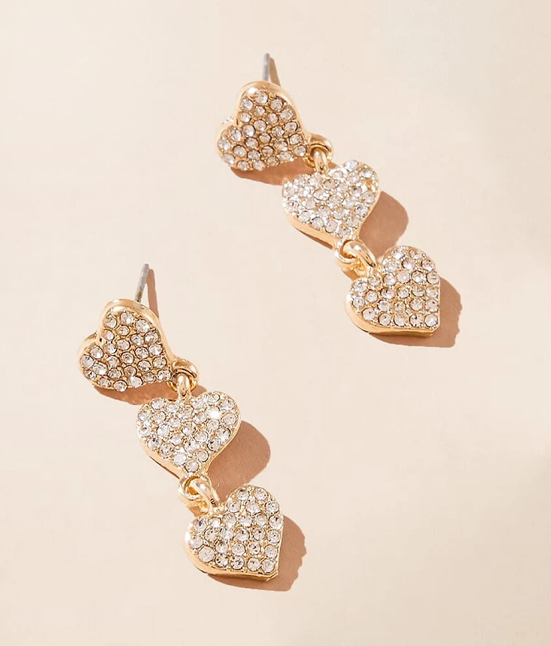Tiered Glitz Heart Earring