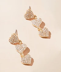 Tiered Glitz Heart Earring