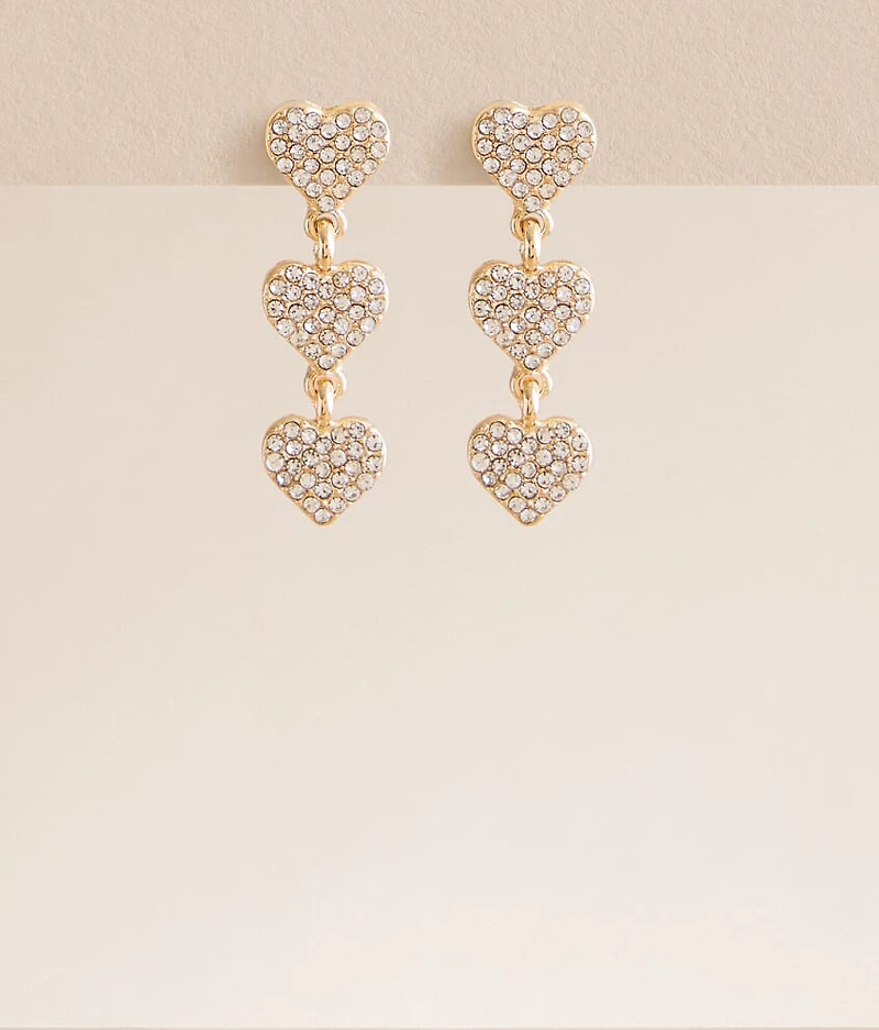 Tiered Glitz Heart Earring