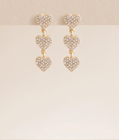 Tiered Glitz Heart Earring