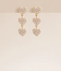 Tiered Glitz Heart Earring