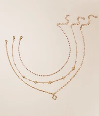 3 Pack Clover Necklace Set