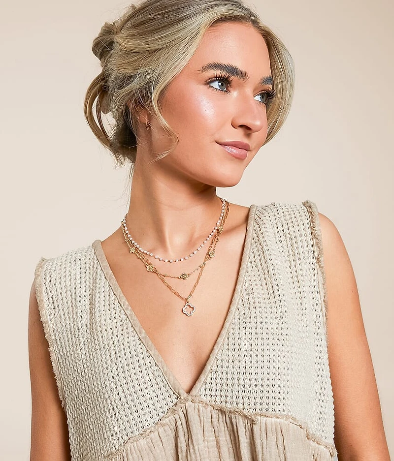 3 Pack Clover Necklace Set