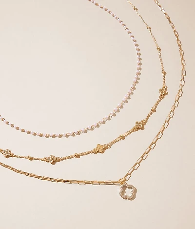 3 Pack Clover Necklace Set