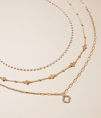 3 Pack Clover Necklace Set
