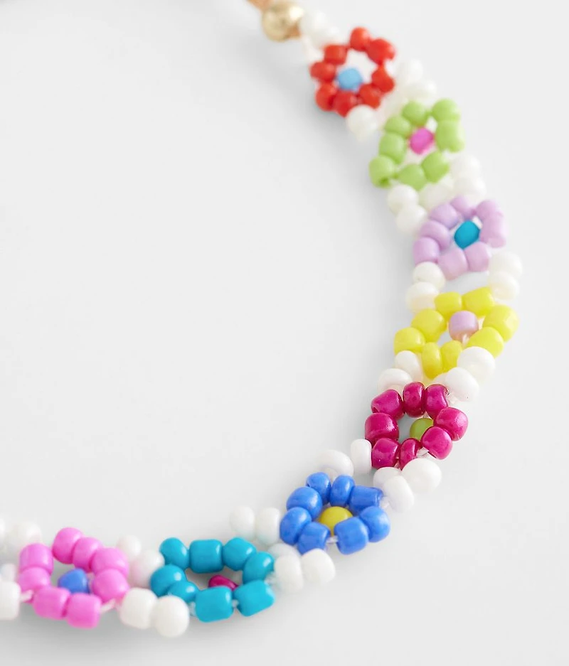 Seed Bead Floral Bracelet