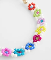 Seed Bead Floral Bracelet