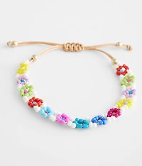 Seed Bead Floral Bracelet