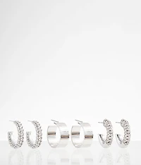 3 Pack Mixed Hoop Earring Set