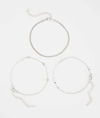3 Pack Chain Anklet Set
