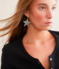 Turquoise Western Star Drop Earring