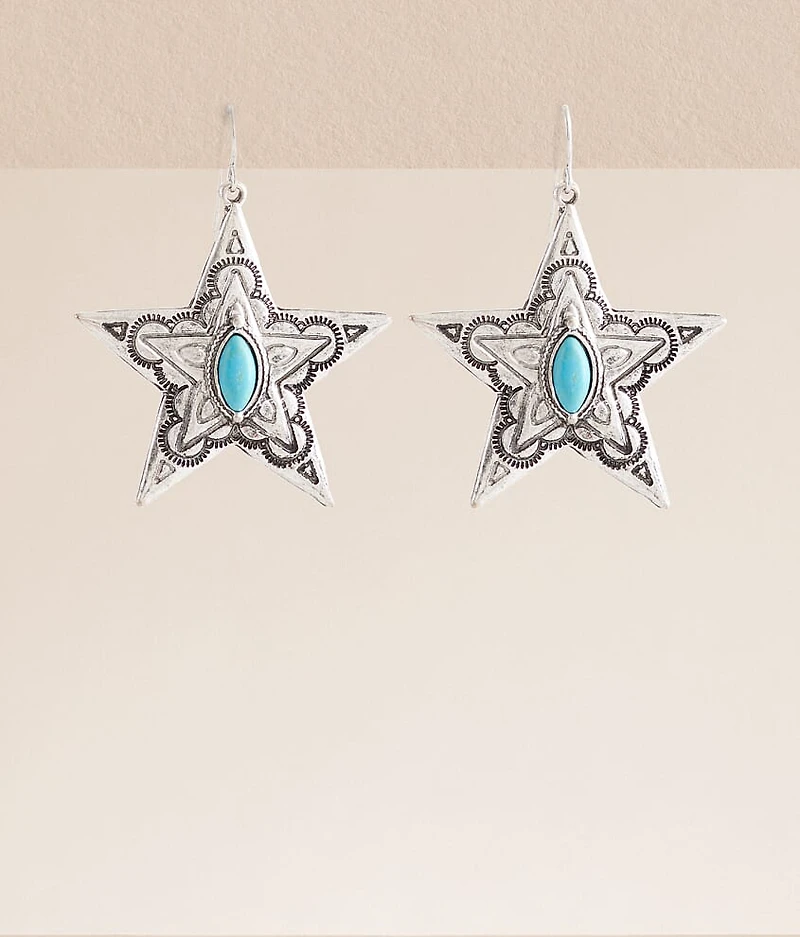 Turquoise Western Star Drop Earring