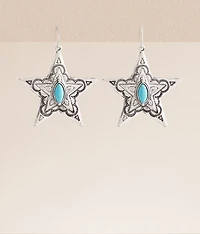 Turquoise Western Star Drop Earring