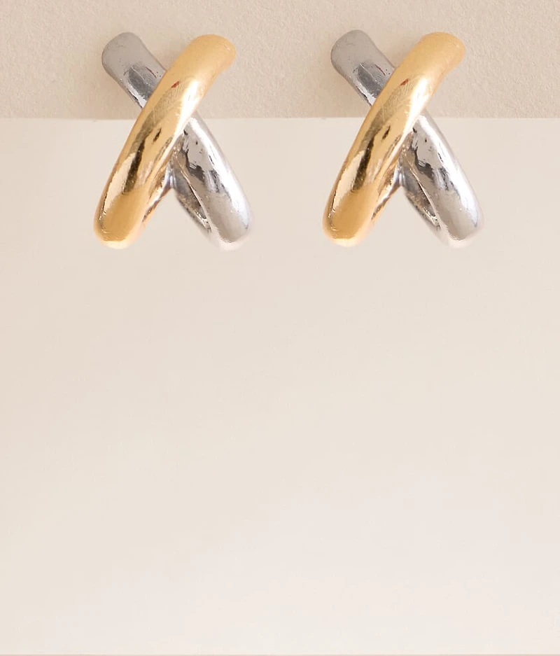 Mixed Metal Hoop Earring