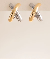 Mixed Metal Hoop Earring