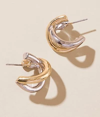 Mixed Metal Hoop Earring