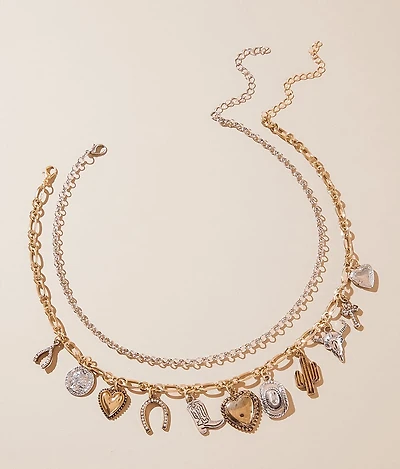 2 Pack Western Charm Necklace Set