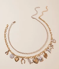2 Pack Western Charm Necklace Set