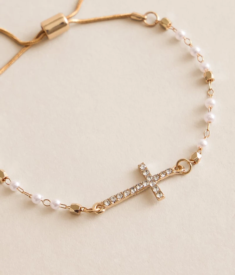 Glitz Cross Slider Bracelet