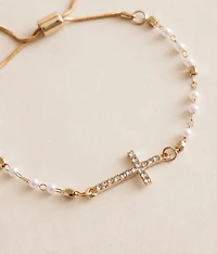 Glitz Cross Slider Bracelet