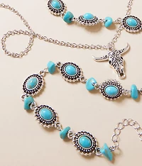 2 Pack Steer Necklace Set