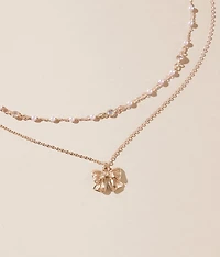 2 Pack Bow Necklace Set