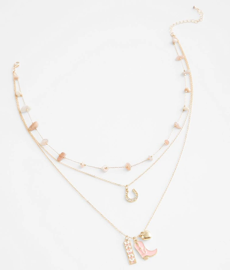 3 Pack Western Charm Necklace Set