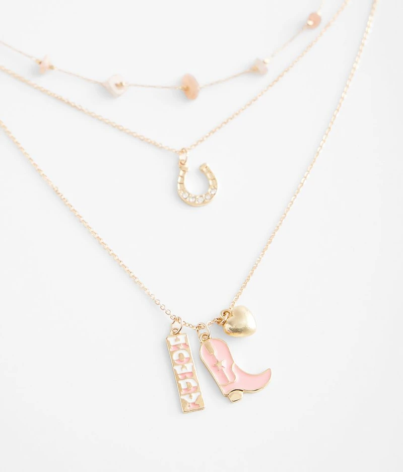 3 Pack Western Charm Necklace Set