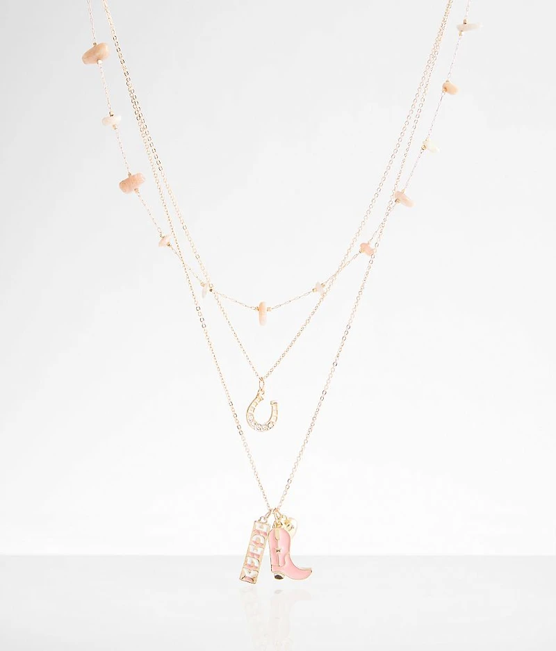 3 Pack Western Charm Necklace Set