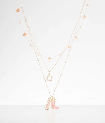 3 Pack Western Charm Necklace Set