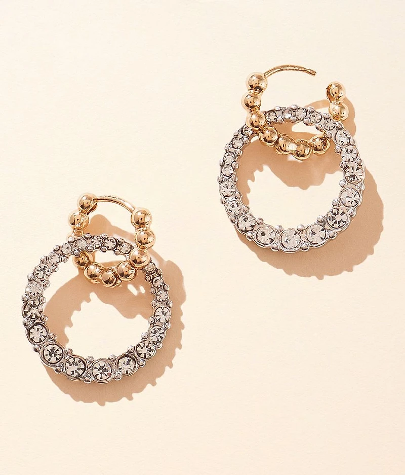 Mixed Metal Hoop Earring