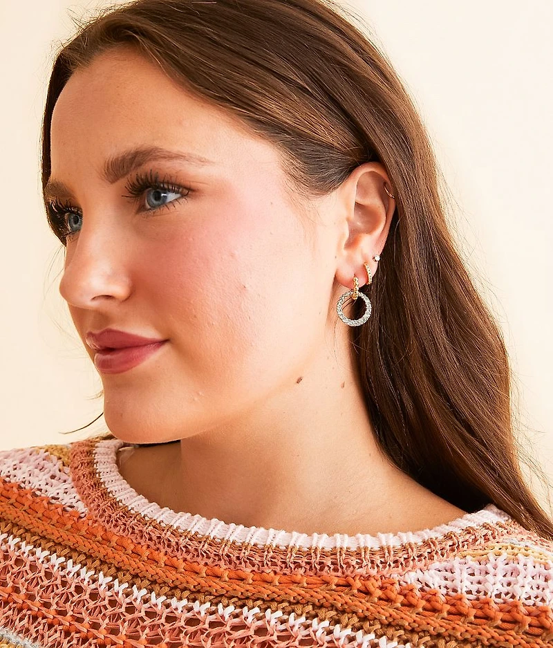 Mixed Metal Hoop Earring