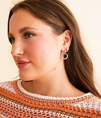 Mixed Metal Hoop Earring