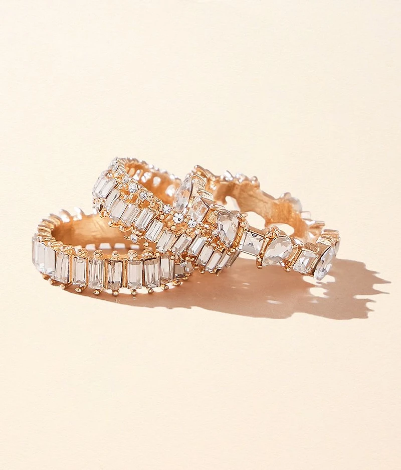 3 Pack Glitz Ring Set