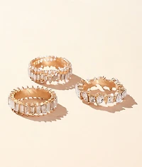 boutique by BKE Pack Glitz Ring Set