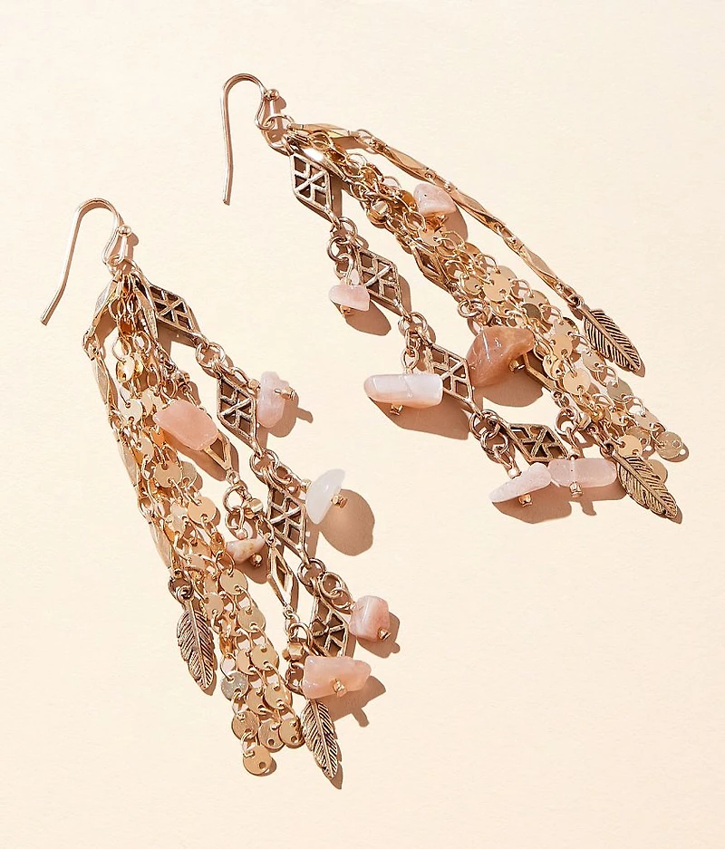 Stone Fringe Drop Earring