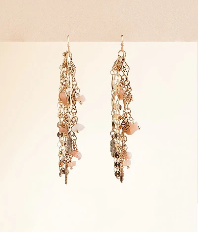 Stone Fringe Drop Earring