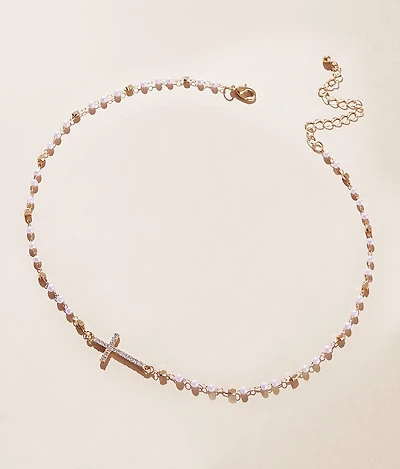 Rhinestone Cross Necklace