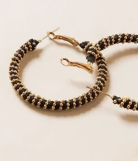 Shot Bead Wrapped Hoop Earring