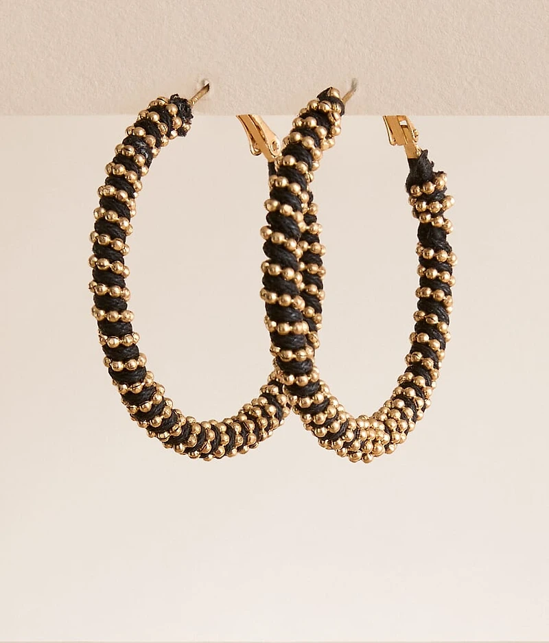 Shot Bead Wrapped Hoop Earring