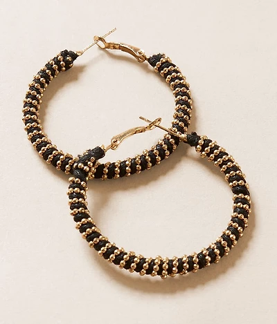 Shot Bead Wrapped Hoop Earring