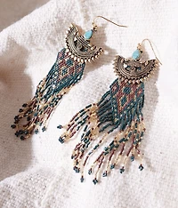 Seed Bead Fringe Earring