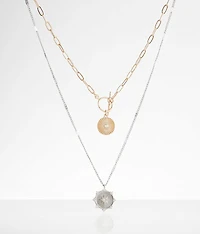 Double Pendant Tiered Necklace