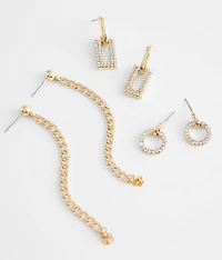 3 Pack Glitz Earring Set