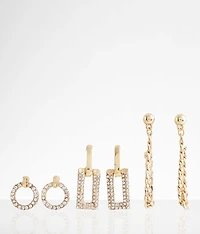 3 Pack Glitz Earring Set