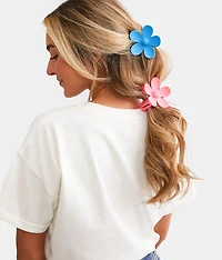 2 Pack Flower Hair Claw Clip Set