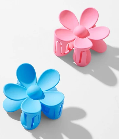 2 Pack Flower Hair Claw Clip Set