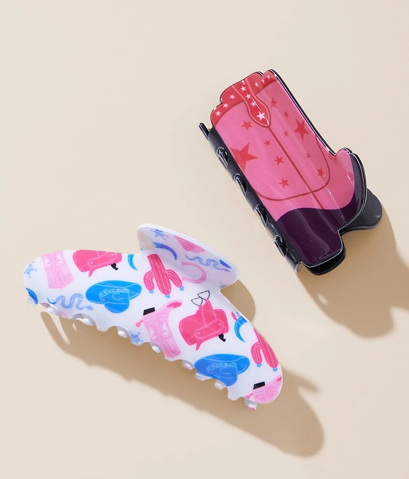 2 Pack Western Hair Claw Clips